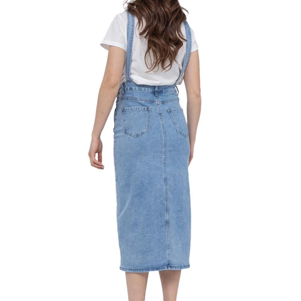 Robe Salopette en Jean Bleu Femme Monday Premium vue 2