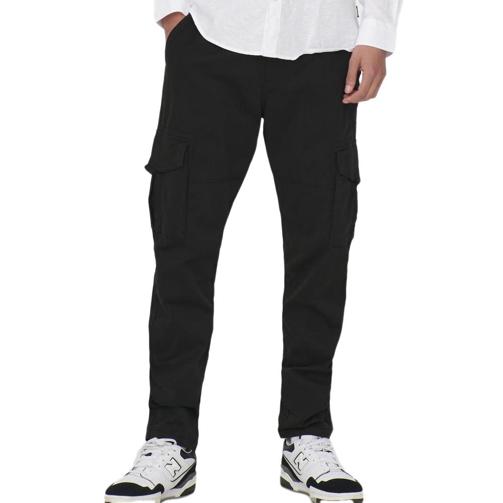 Pantalon Cargo Noir Homme Only & Sons Dean pas cher