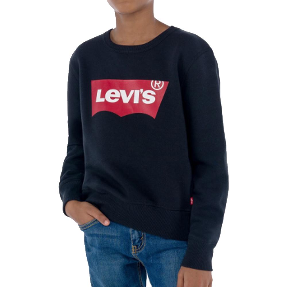 Sudadera negra para niño Levi's, corte recto con mangas batwing barato