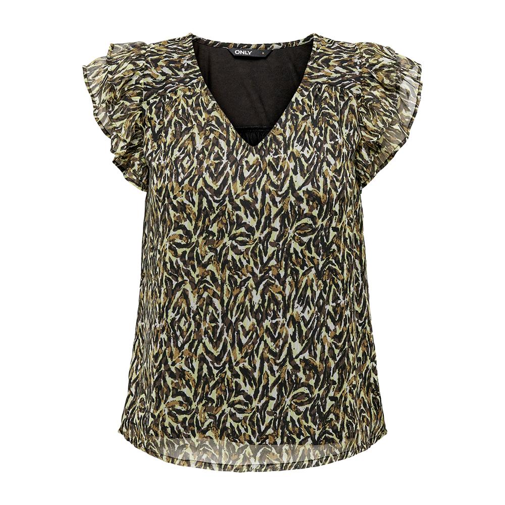 Blouse Marron/Noire Femme Only Leliza pas cher