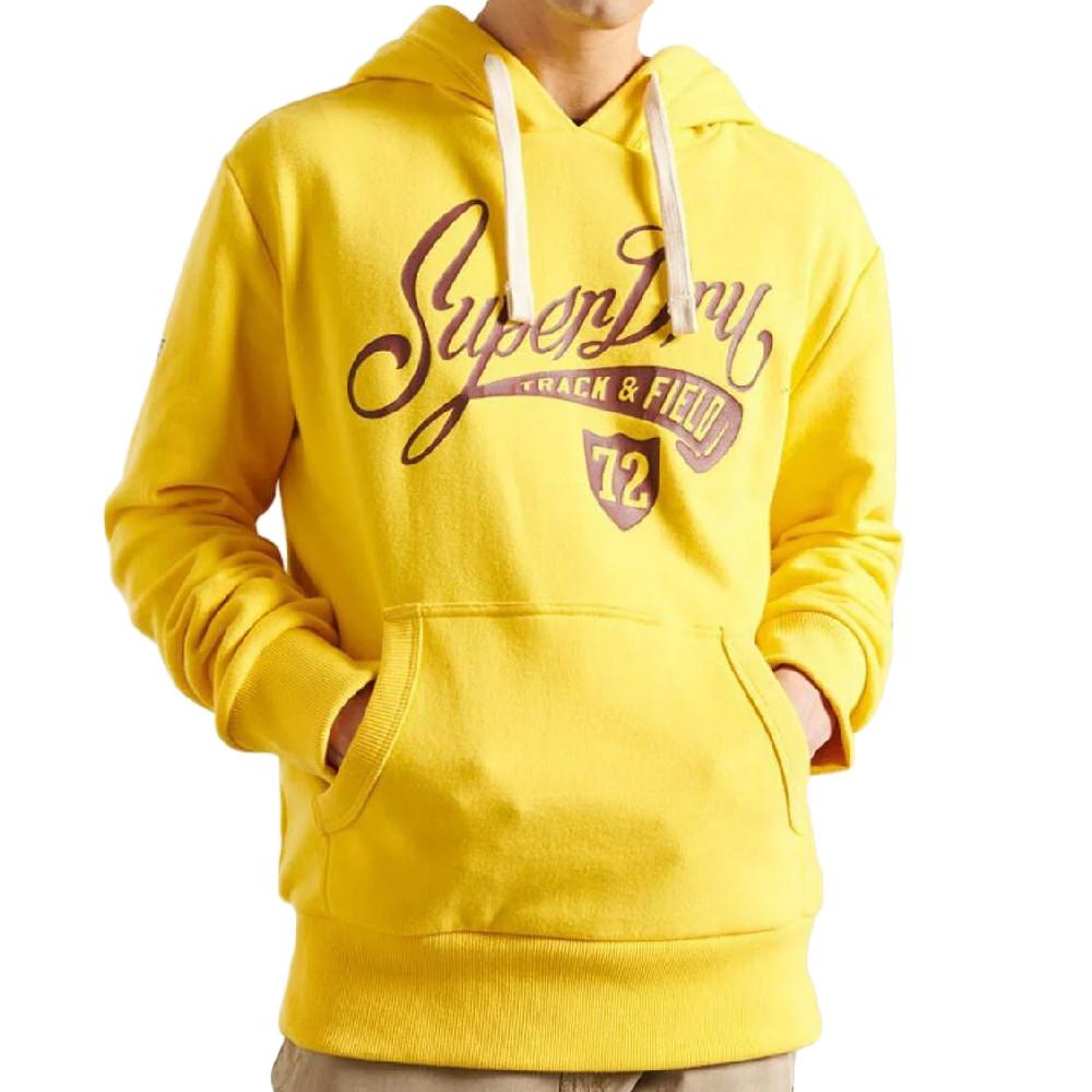 Sweat à capuche Jaune Homme Superdry UB Overhead pas cher