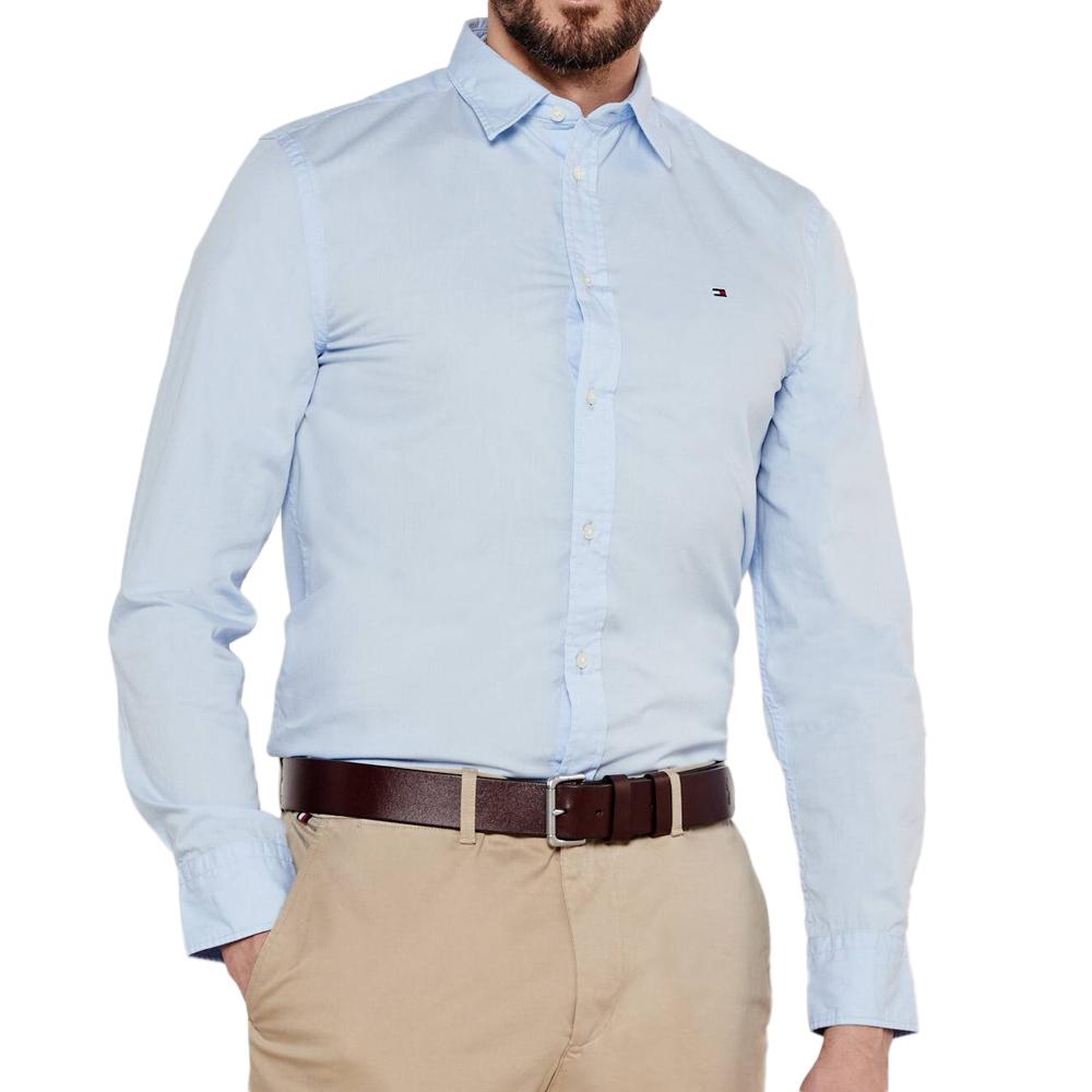 Chemise Bleu Homme Tommy Hilfiger Flex Poplin pas cher