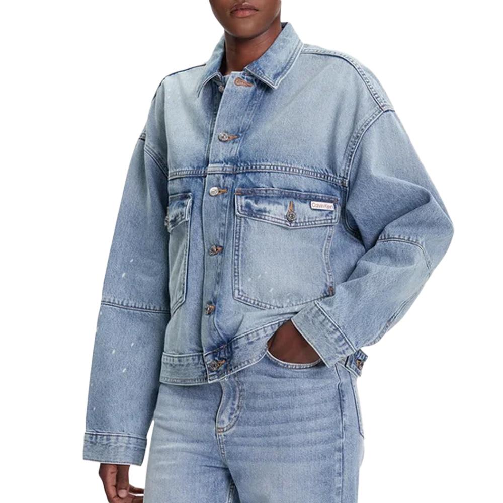 Veste en Jean Bleu Femme Calvin Klein Jeans Denim Jacket pas cher