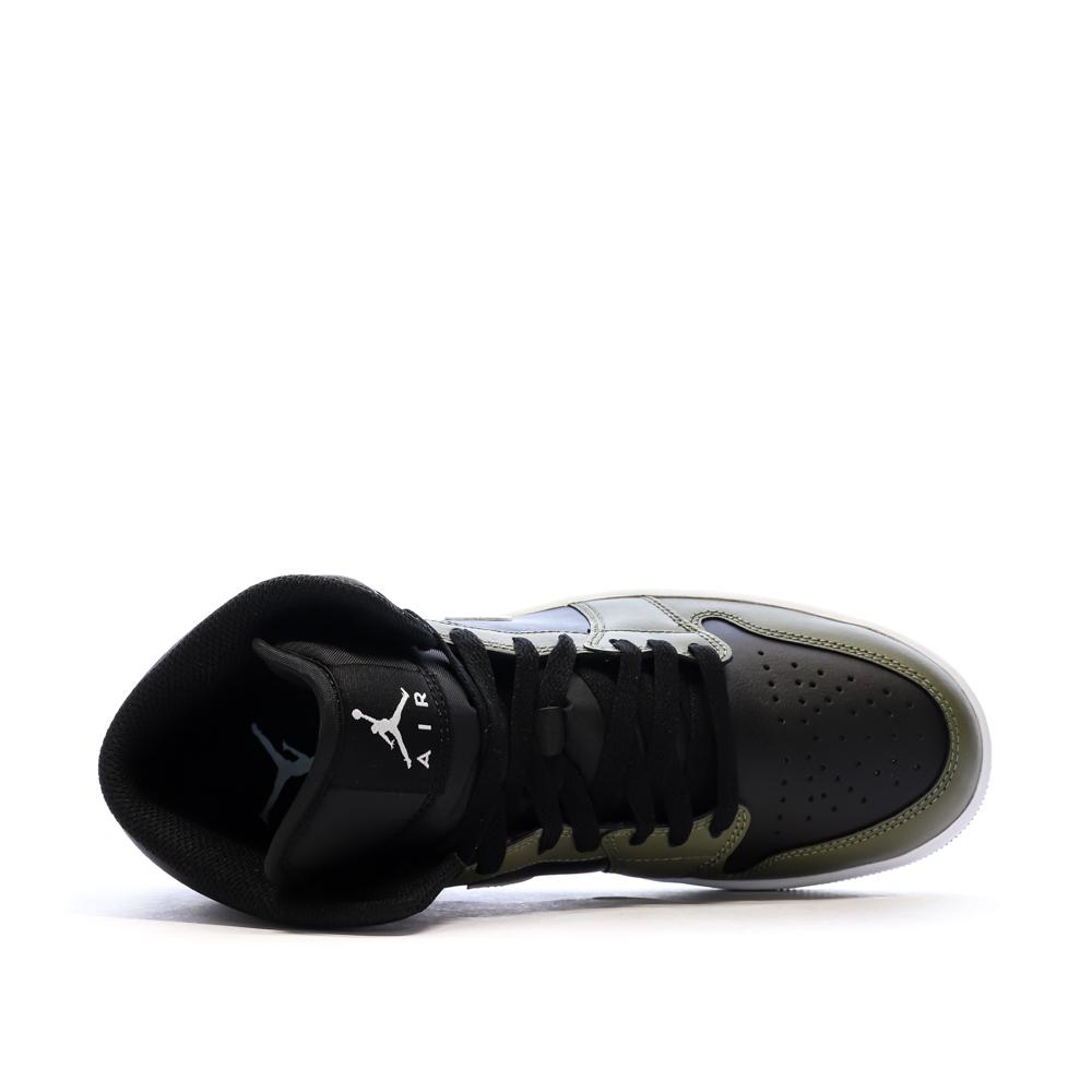 Air Jordan 1 Mid Kaki/Noir Homme Nike vue 4