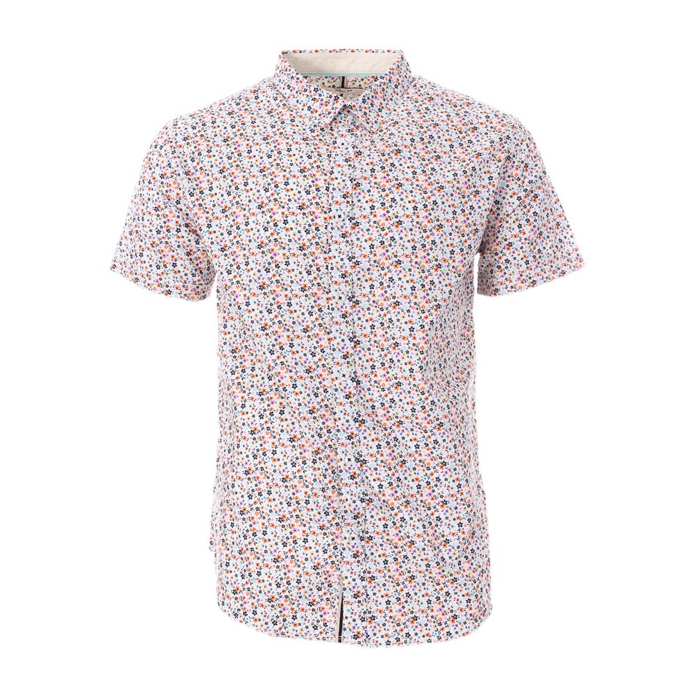 Chemise Blanche/Marine/Orange Homme RMS26 4783 pas cher