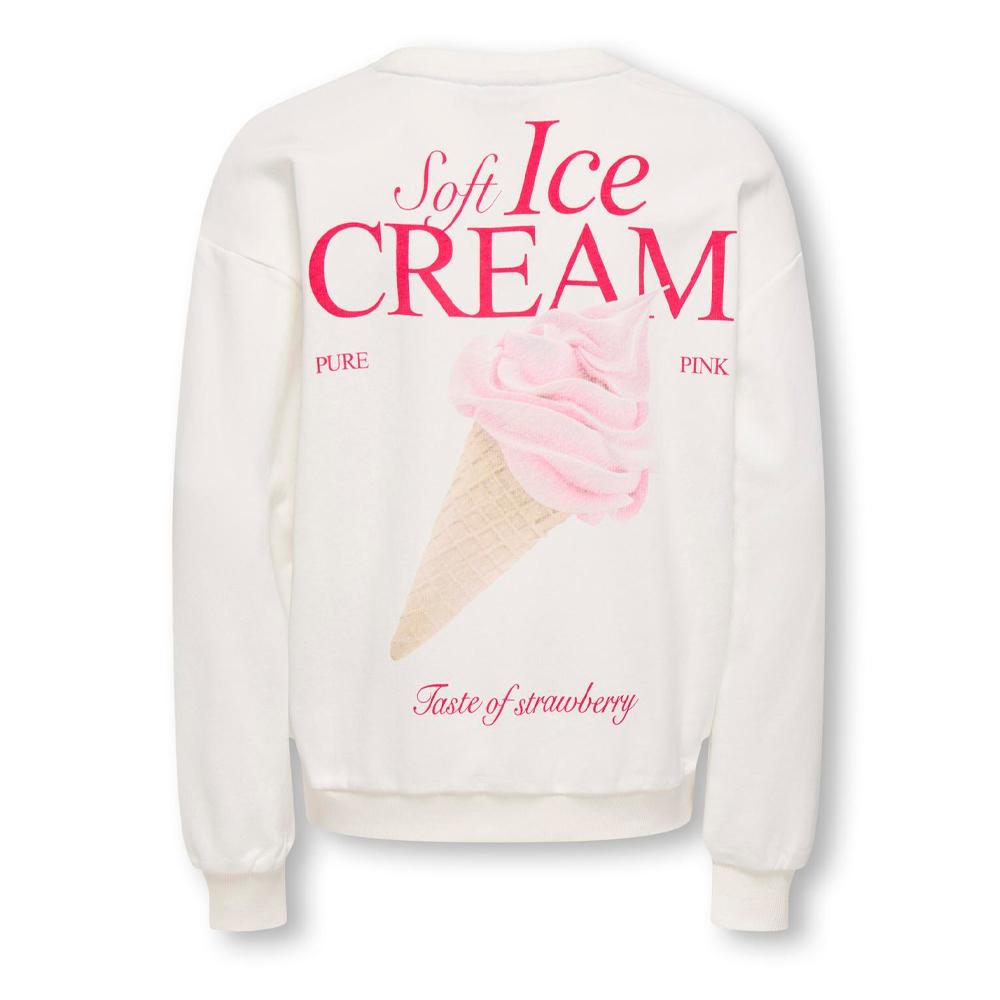 Sweat Blanc/Rose Kids ONLY Kogphilea vue 2