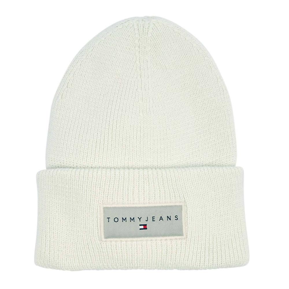 Bonnet Beige Blanc Tommy Hilfiger Linear Beanie pas cher