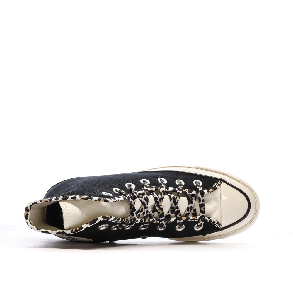 Baskets Noires Léopard Femme Converse Chuck 70 vue 4
