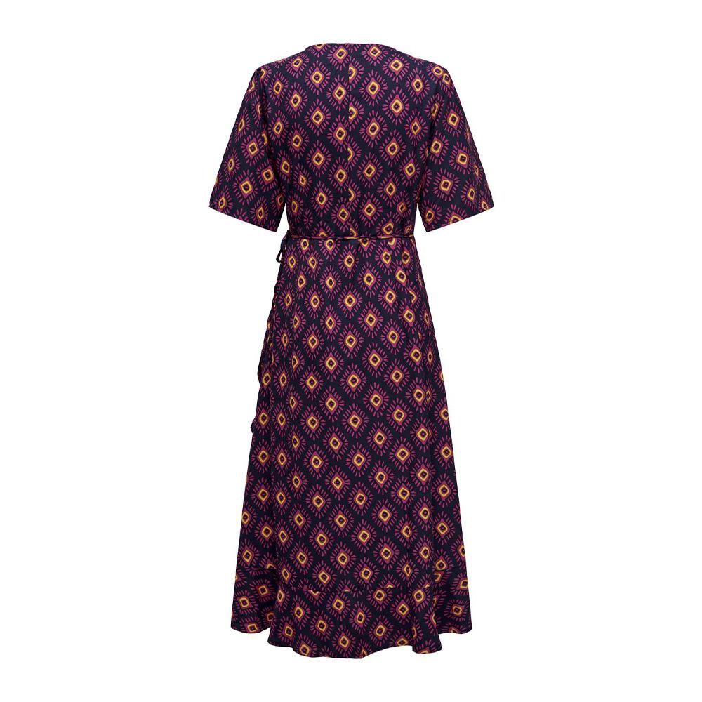 Robe longue Marine/Rose Femme Only Leah vue 3