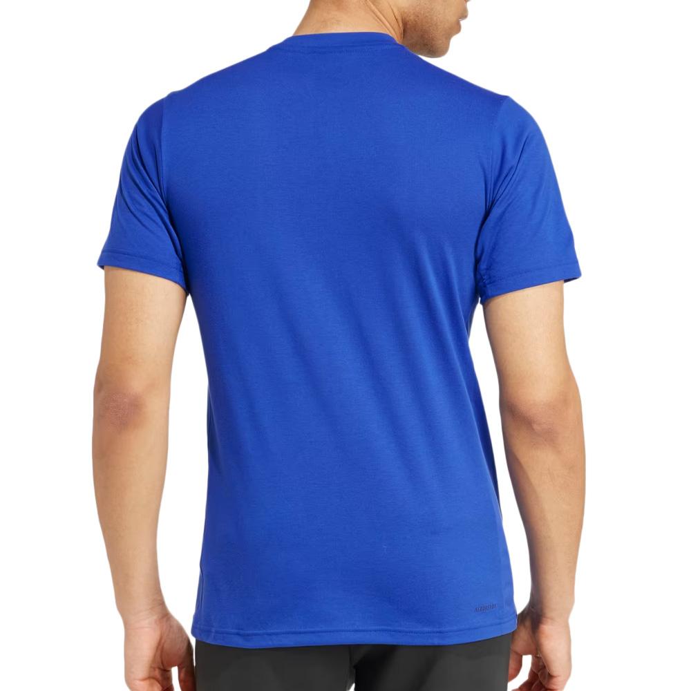 T-Shirt Bleu Homme Adidas Camo vue 2