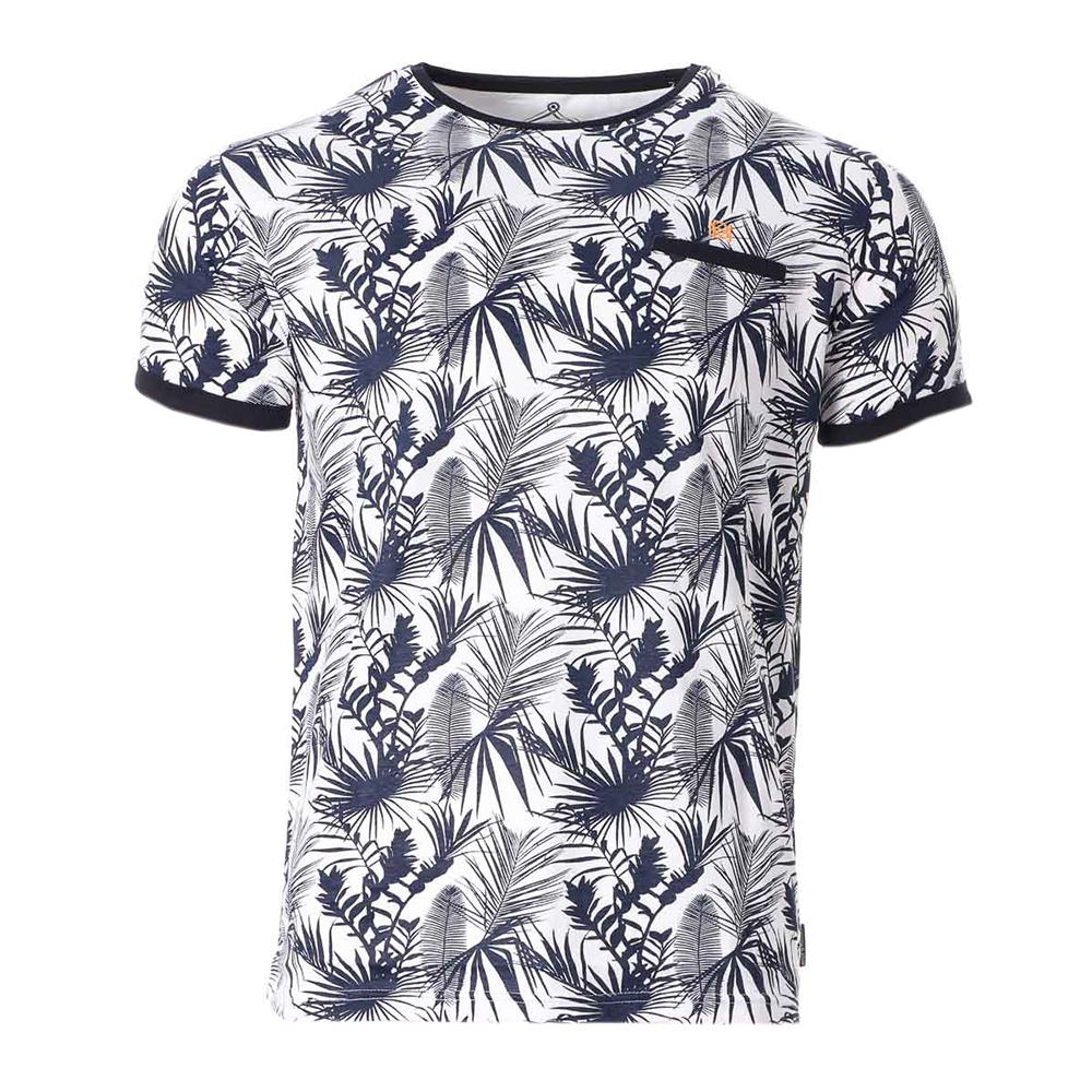 T-shirt Marine Homme Maison Blaggio Fleur Tropical pas cher