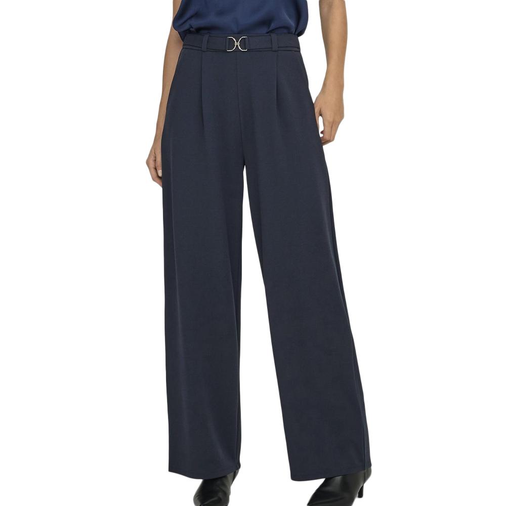 Pantalon Fluide Marine Femme JDY Geggo Belt pas cher