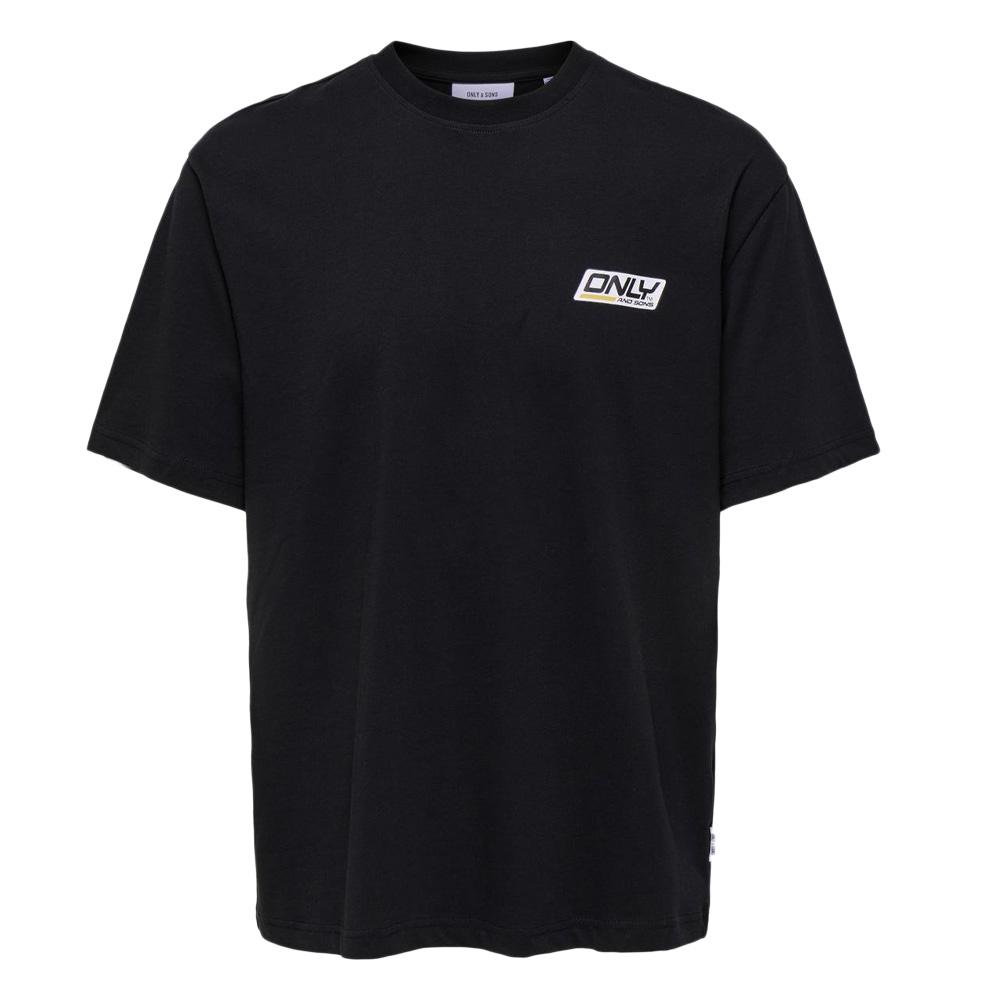 T-shirt Noir Homme Only & Sons print Logo pas cher