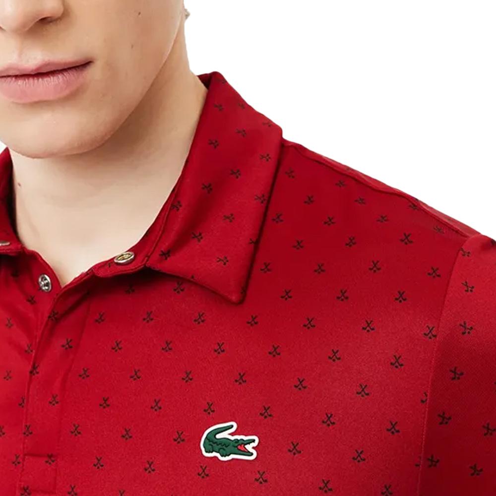 Polo de Golf Rouge Homme Lacoste regular fit protection UV vue 2
