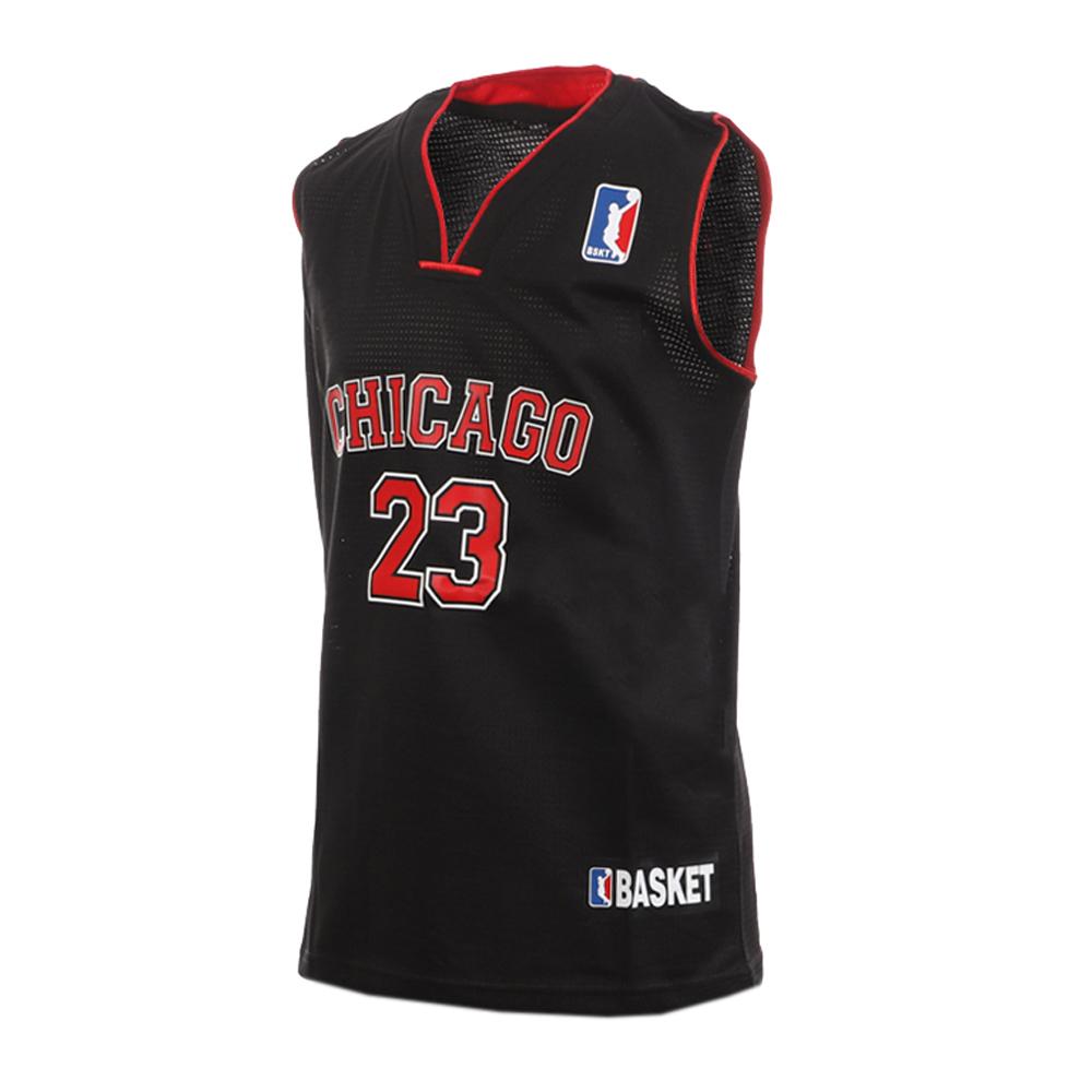 Chicago Bulls Maillot de basket Noir/Rouge Enfant Sport Zone pas cher