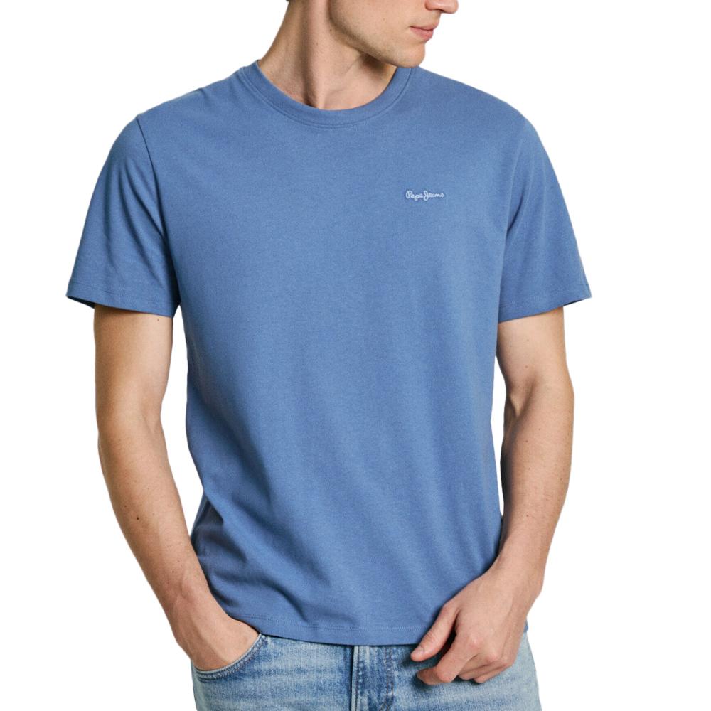 T-shirt Bleu Moyen Homme Pepe jeans Connor pas cher
