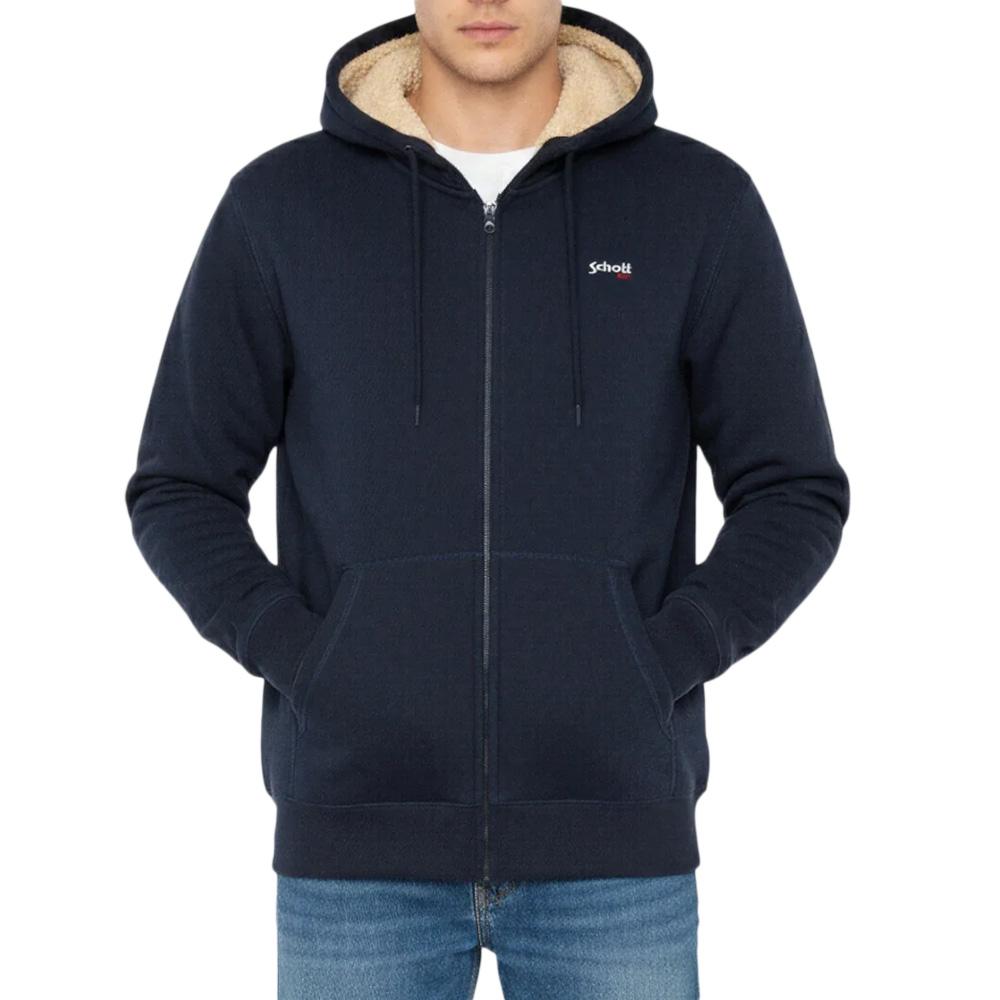 Veste Sherpa Marine Homme Schott Big pas cher