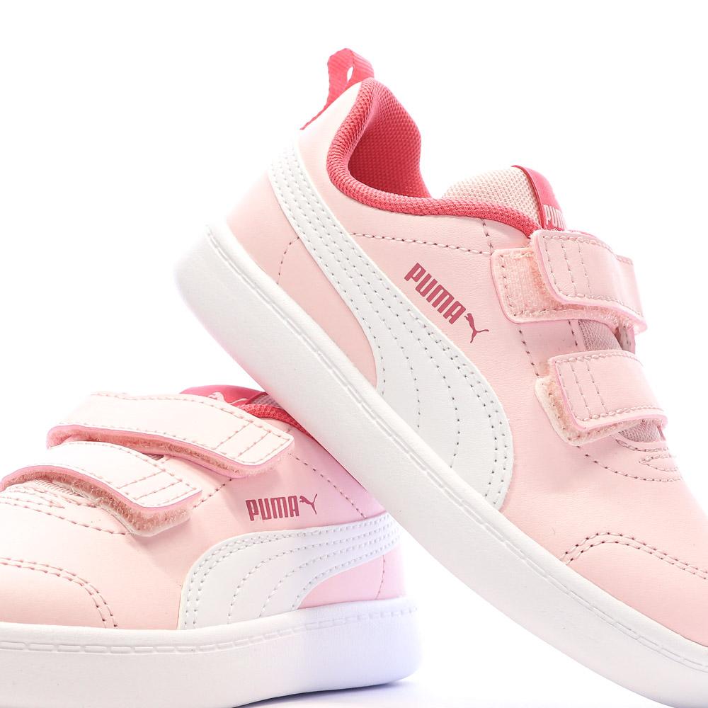 Baskets Roses/Blanches Fille Puma Courtflex V2 vue 7
