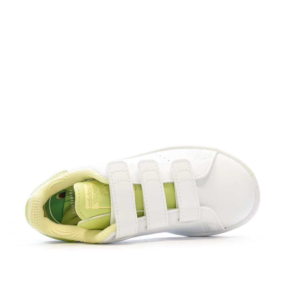 Baskets Blanches/Vertes Fille Adidas Stan Smith GW4537 vue 4