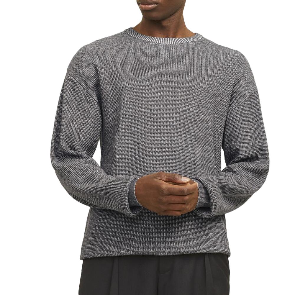 Pull Gris Homme Jack & Jones Neck Oxford pas cher