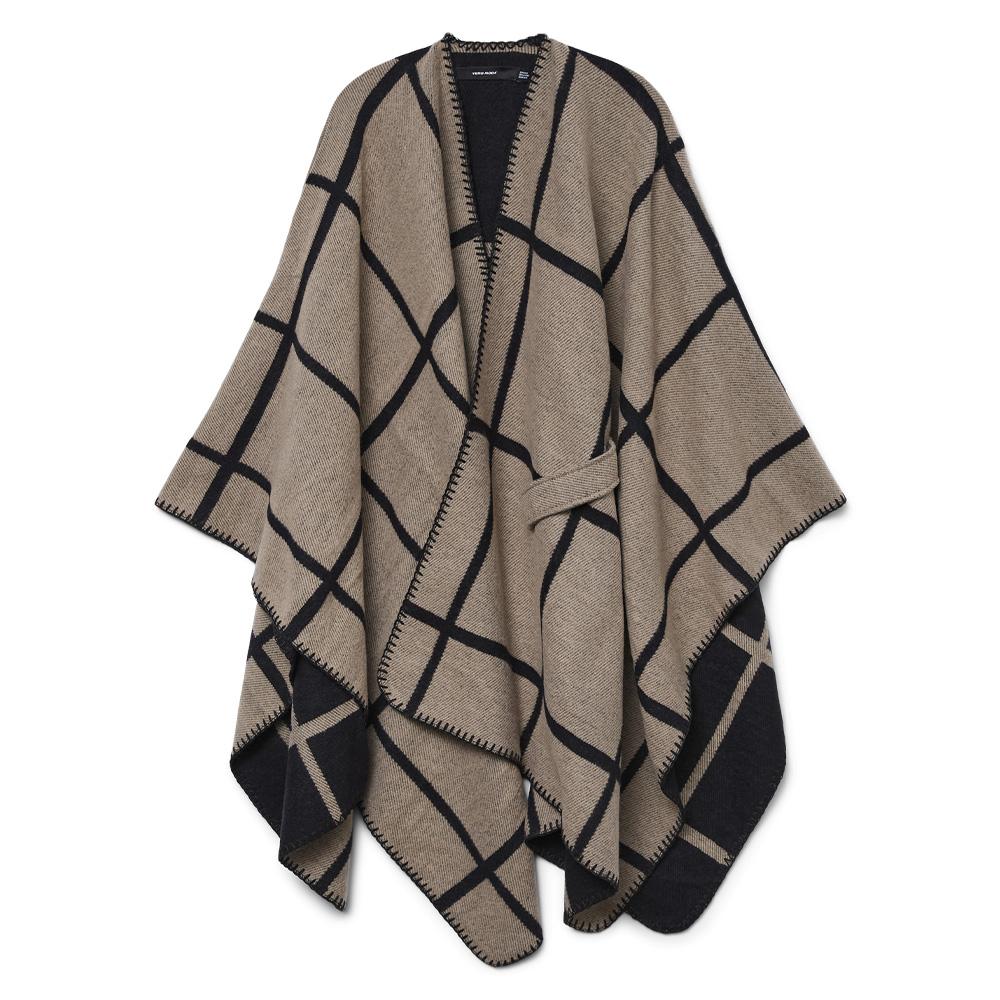Poncho Marron/Noir Femme Vero Moda Fiona vue 2