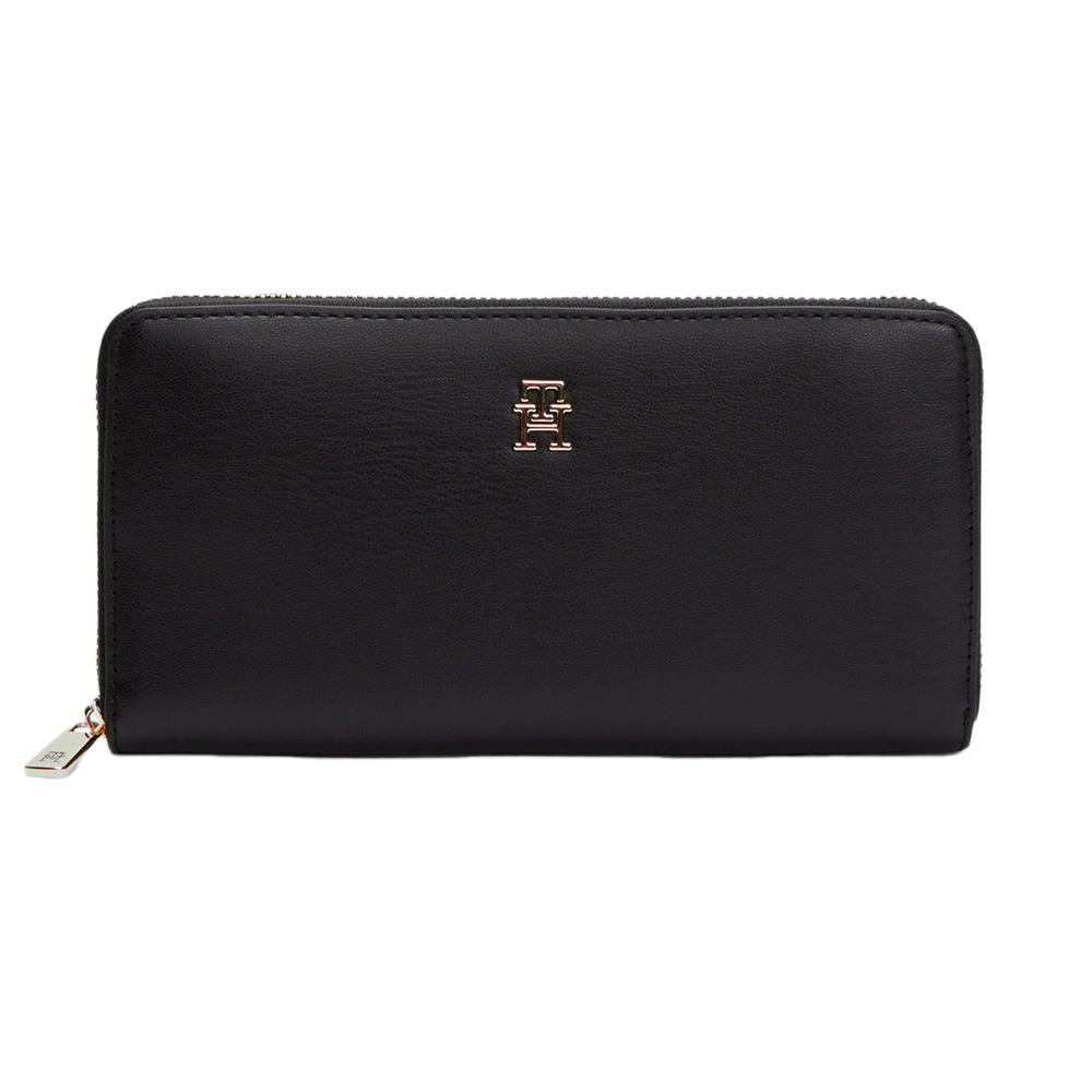 Portefeuille Noir Femme Tommy Hilfiger Th Icon Lrg Za pas cher