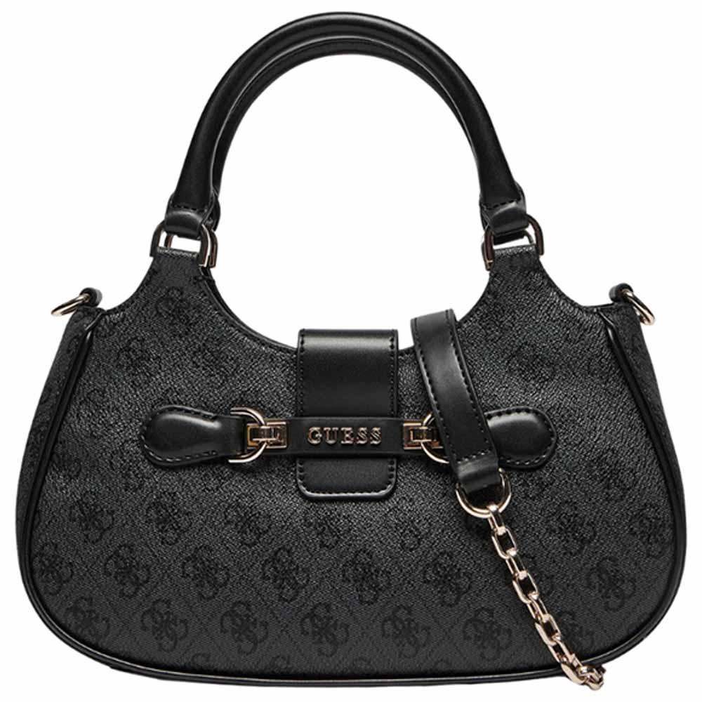 Sac à main Noir Femme Guess Nolana logo 4G pas cher