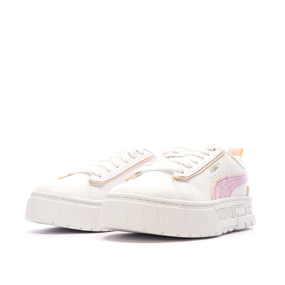 Baskets Blanches/Roses Fille Puma Mayze vue 6