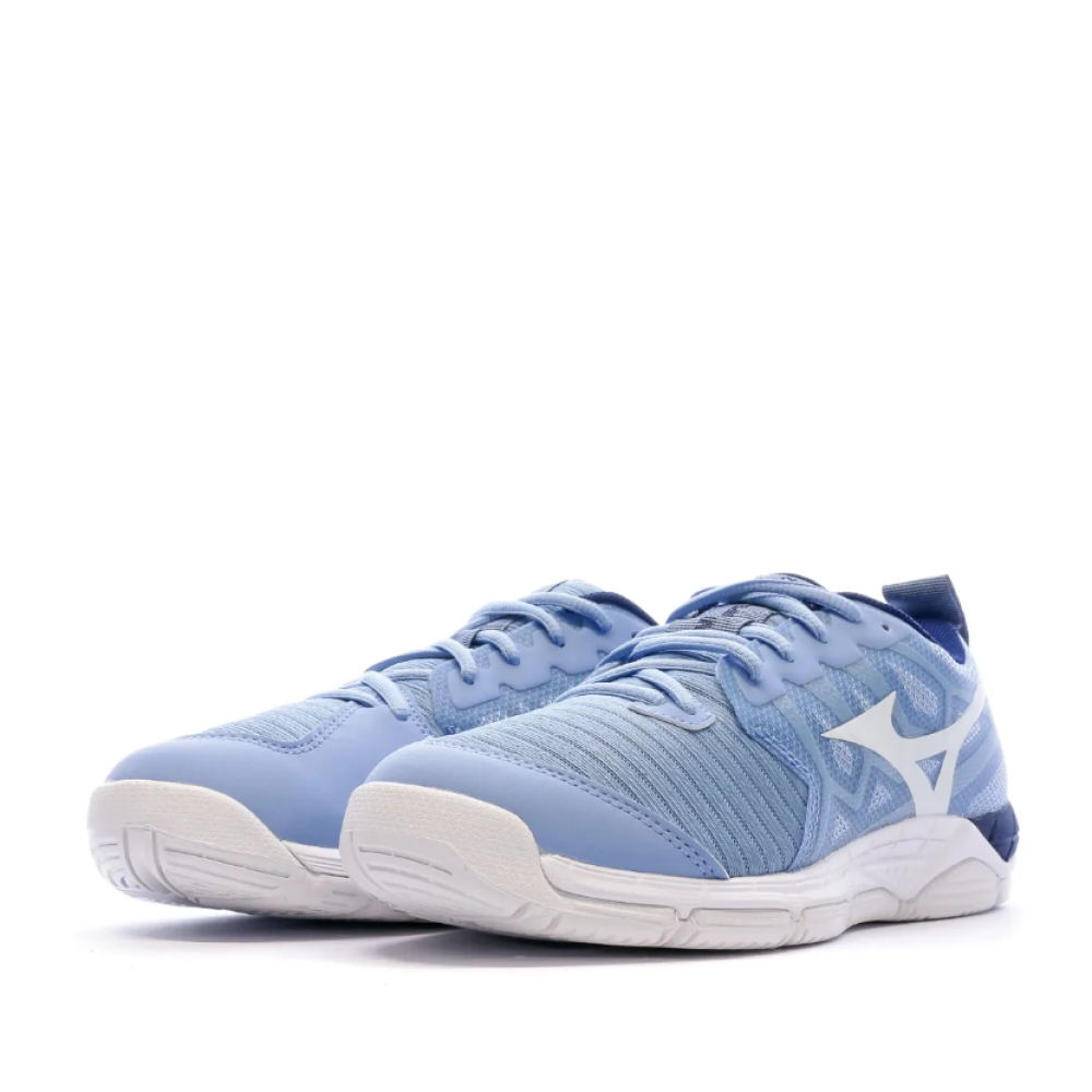 Chaussures de Sport Bleues Femme Mizuno Wave Supersonic 2 vue 6