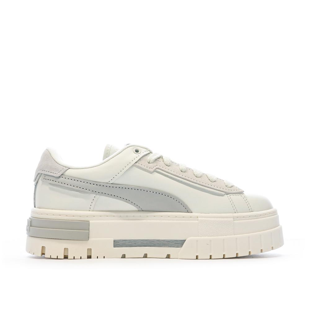 Baskets Écru/Gris Femme Puma Mayze Crashed Selflove vue 2