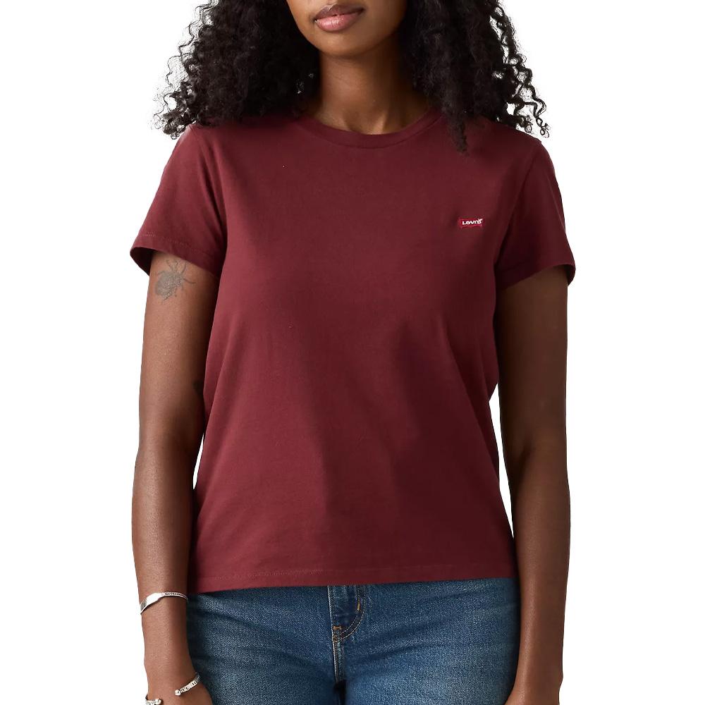 Women's Levi's Perfect Blacks Bordeaux T-Shirt 39185 affordable