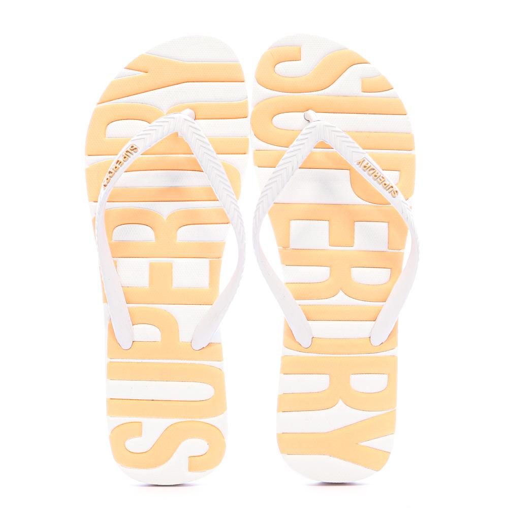 Tongs Blanche/Orange Homme Superdry Vintage Vegan vue 3