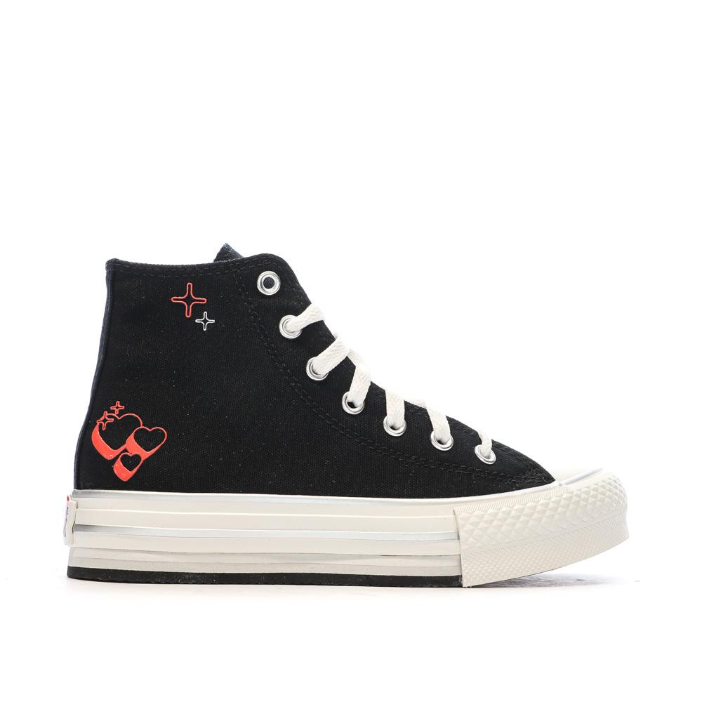 Baskets Noires Fille Converse Chuck Taylor All Star Eva vue 2