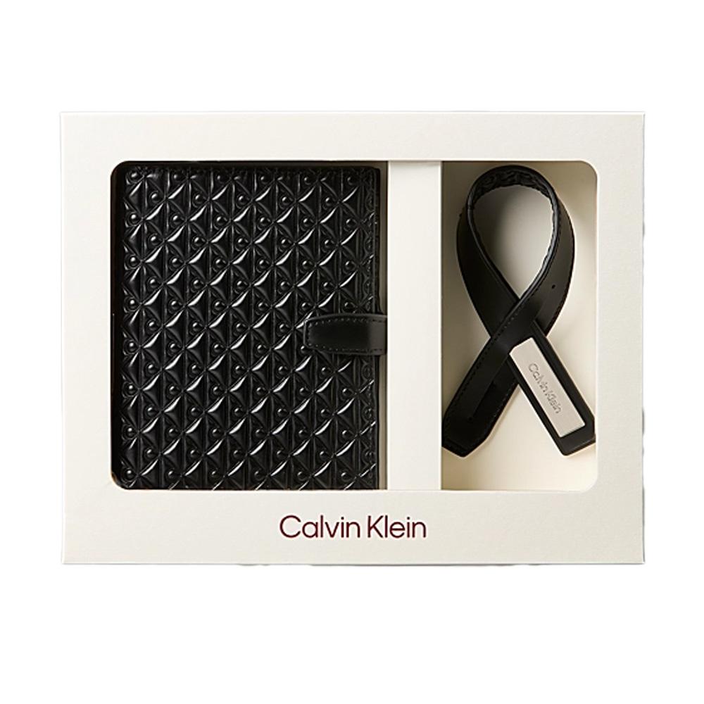 Coffret Etui passeport + Étiquette à bagages Noir Homme Calvin Klein Jeans pas cher