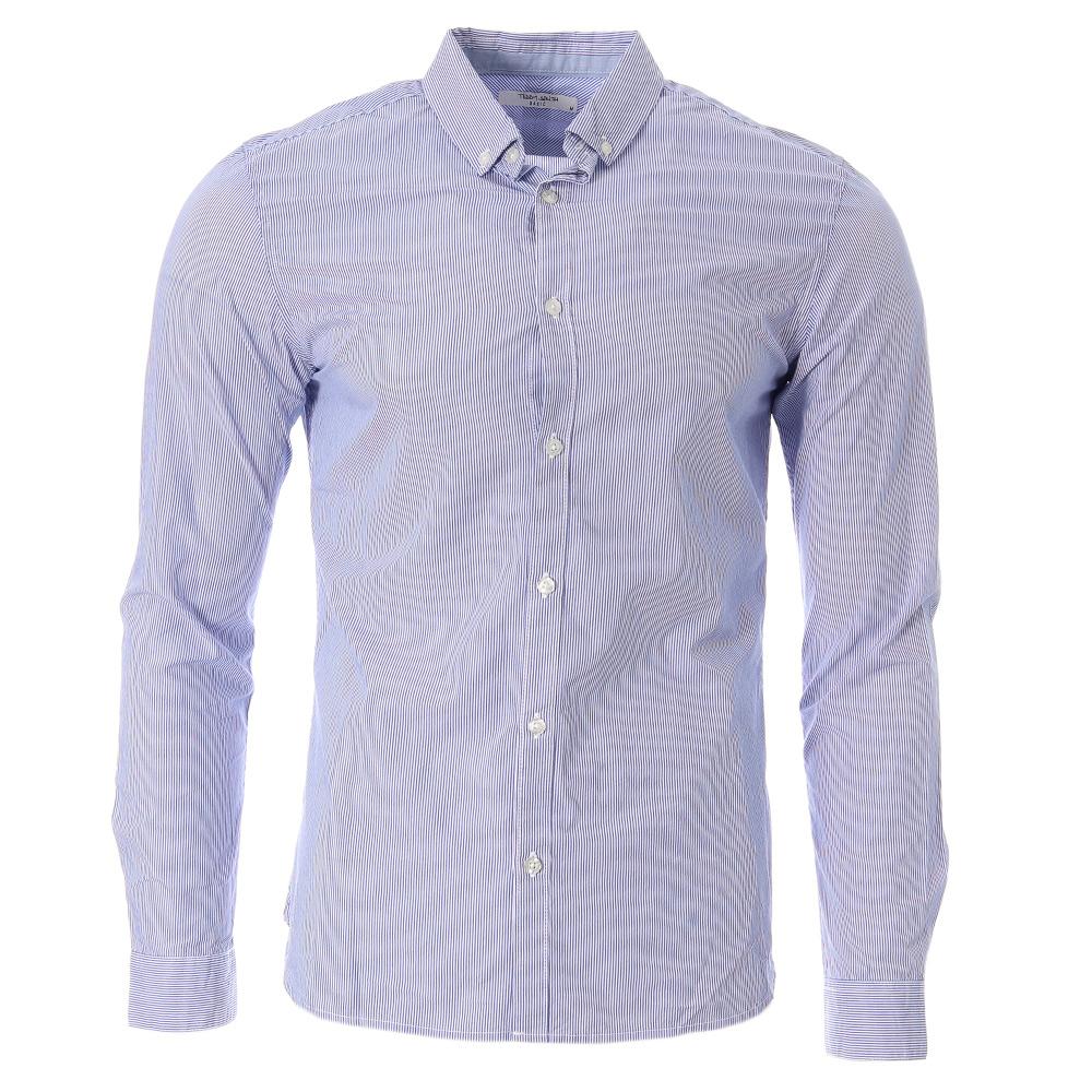 Chemises Bleu/Blanc à Rayures Homme Teddy Smith Carton pas cher