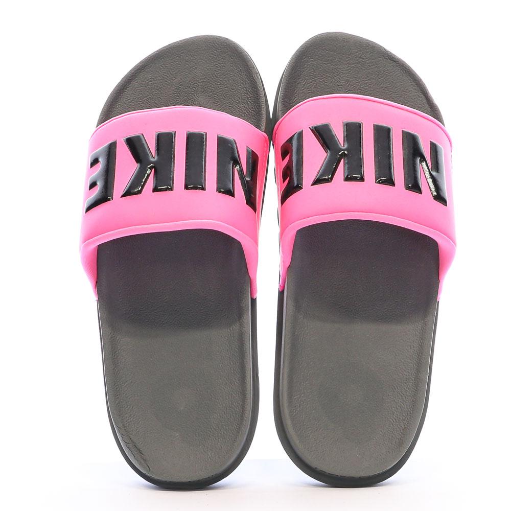 Claquettes Gris/Rose fluo Femme Nike Nike Offcourt Slide vue 3