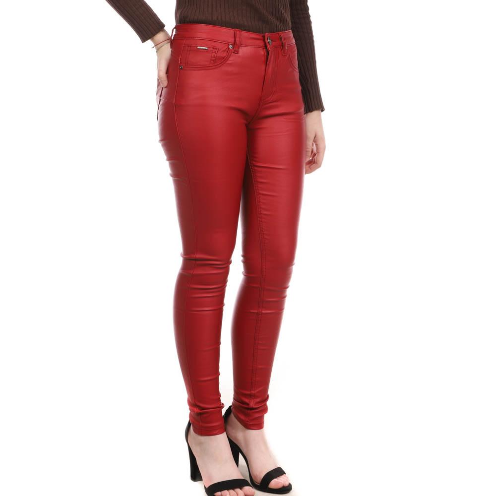 Pantalon skinny enduit Rouge Monday Premium pas cher