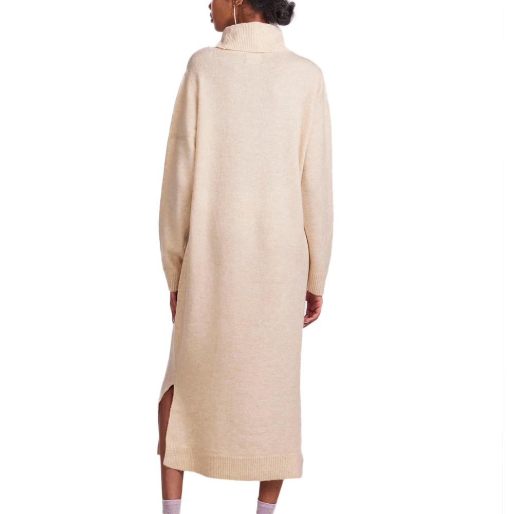 Robe Pull Beige Femme Pieces Rollneck Knit vue 2