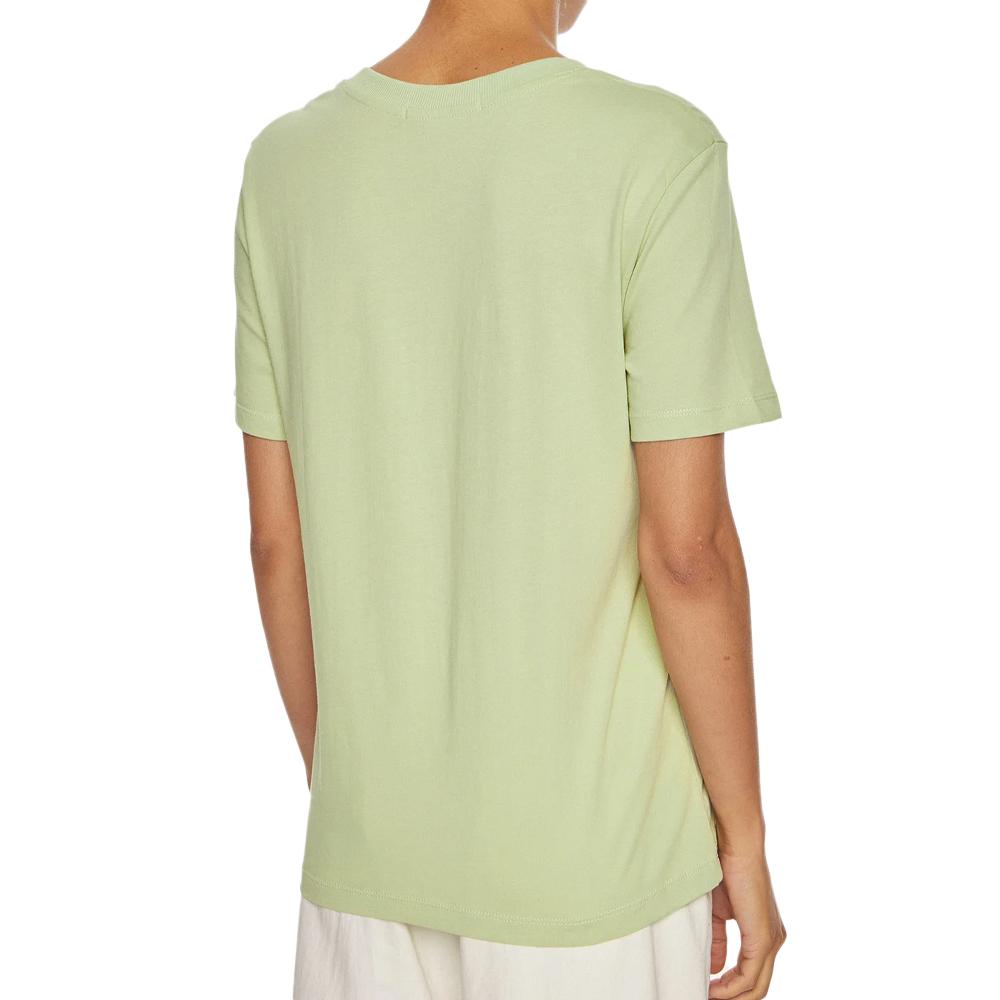 T-shirt Vert Femme Calvin Klein Jeans Badge vue 2