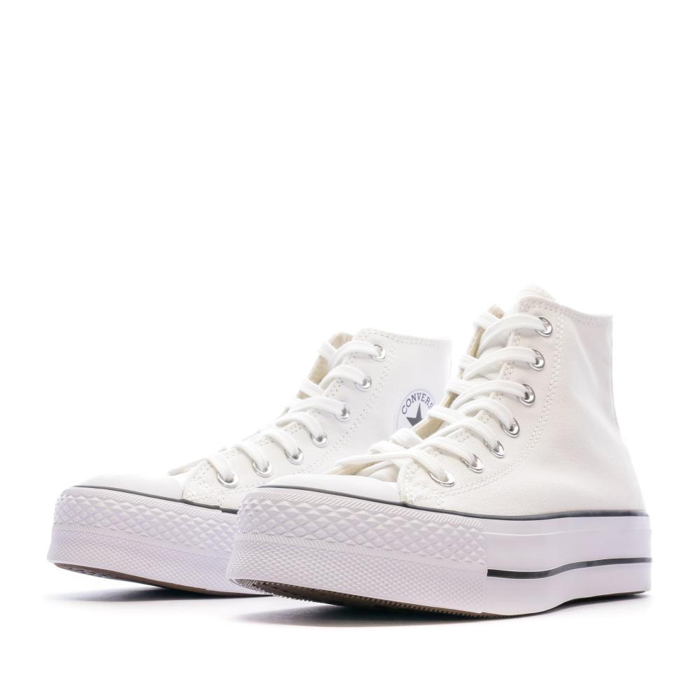 Baskets Blanches Femme Converse Chuck Taylor All Star Platform vue 6