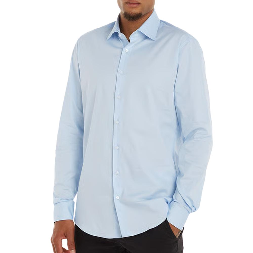 Blue Denim Chemise Homme Calvin Klein Slim Fit Denim Shirt Guess