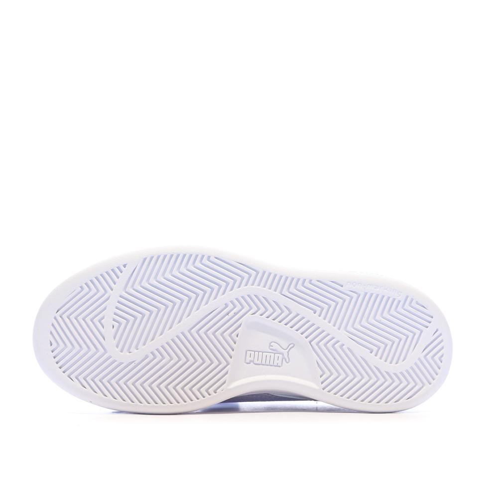 Baskets Blanc/Rose Fille Puma Smash 3.0 vue 5