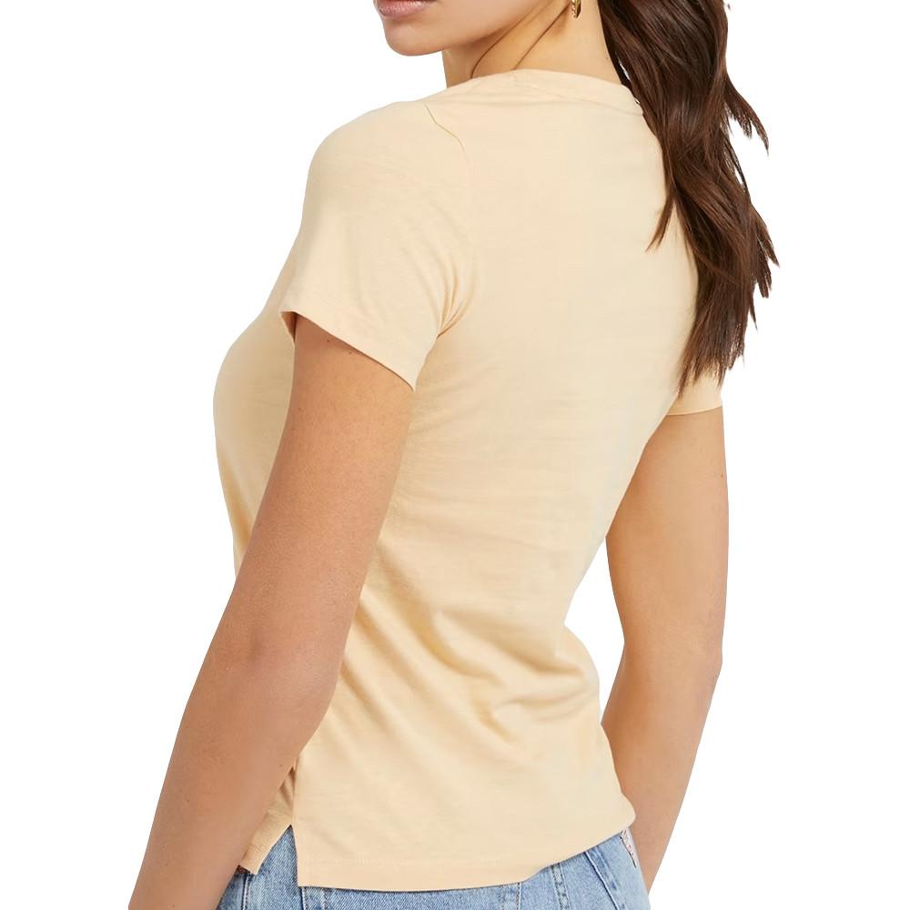 T-shirt Beige Femme Guess Original vue 2