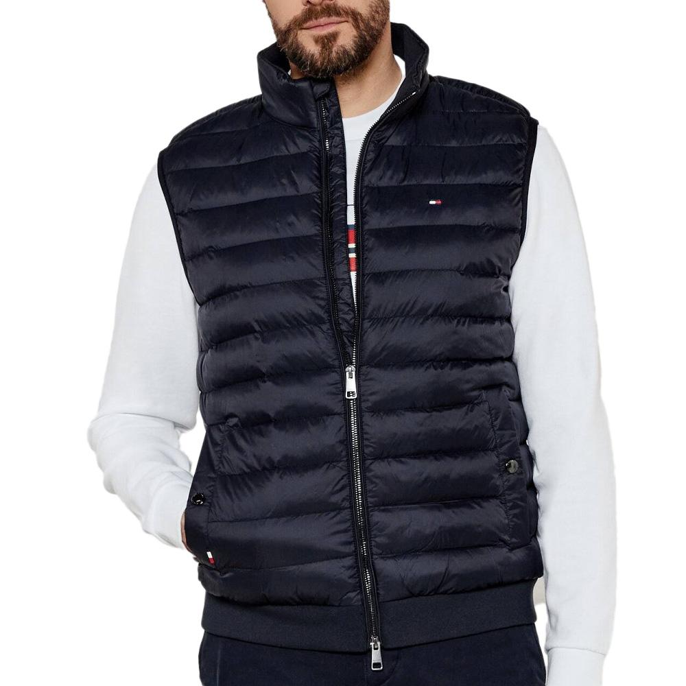 Doudoune Sans Manches Marine Homme Tommy Hilfiger Mix Media pas cher