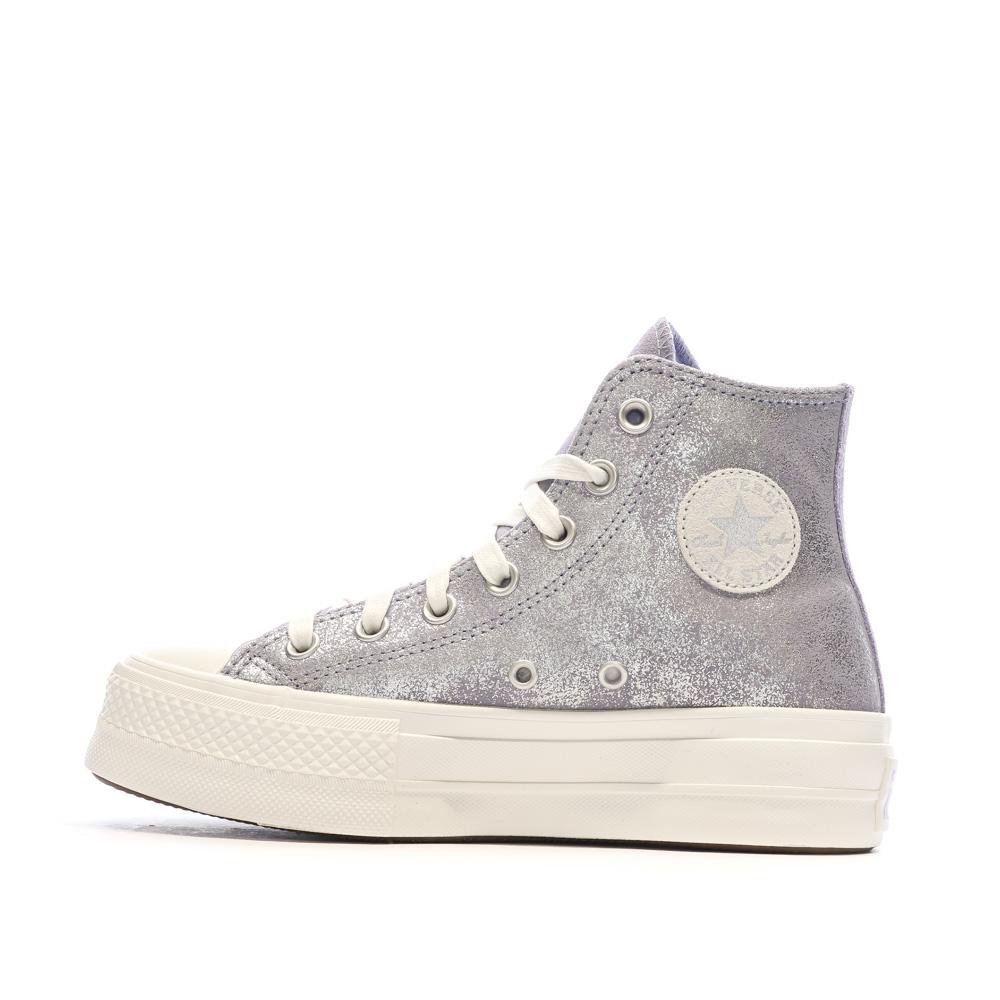 Baskets Mauve Femme Converse All Star Lift Platform Shimmer pas cher
