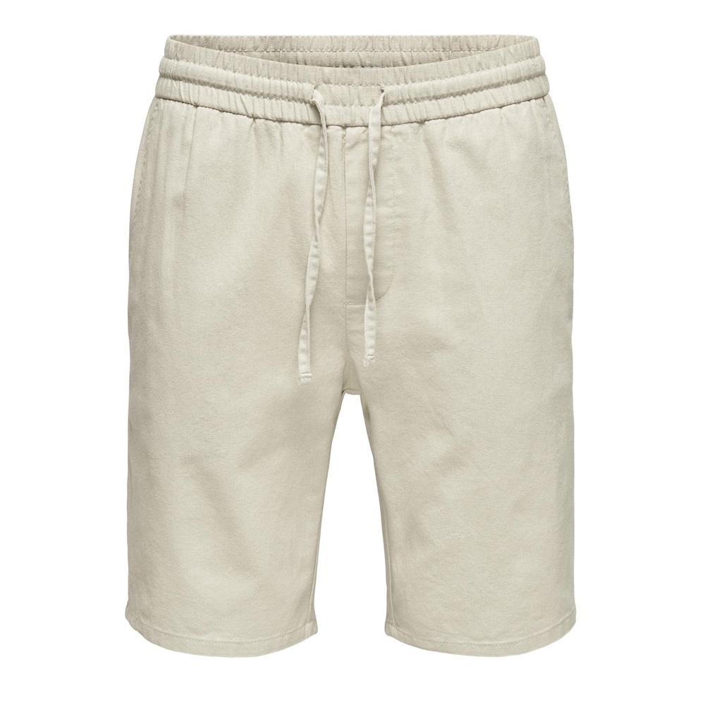 Short Blanc Homme ONLY & SONS Cot Lin pas cher