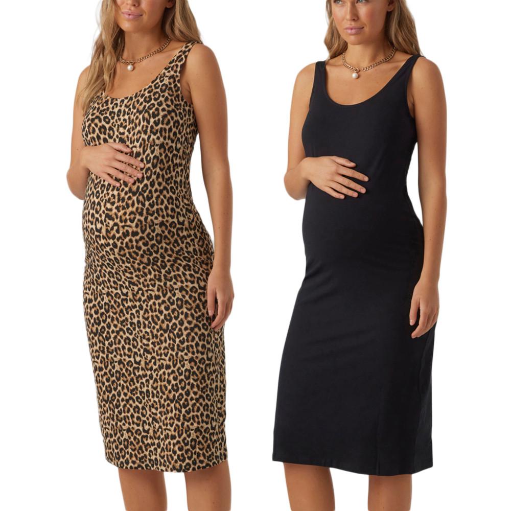 X2 Robes Noir/Léopard Femme Mamalicious Mia pas cher