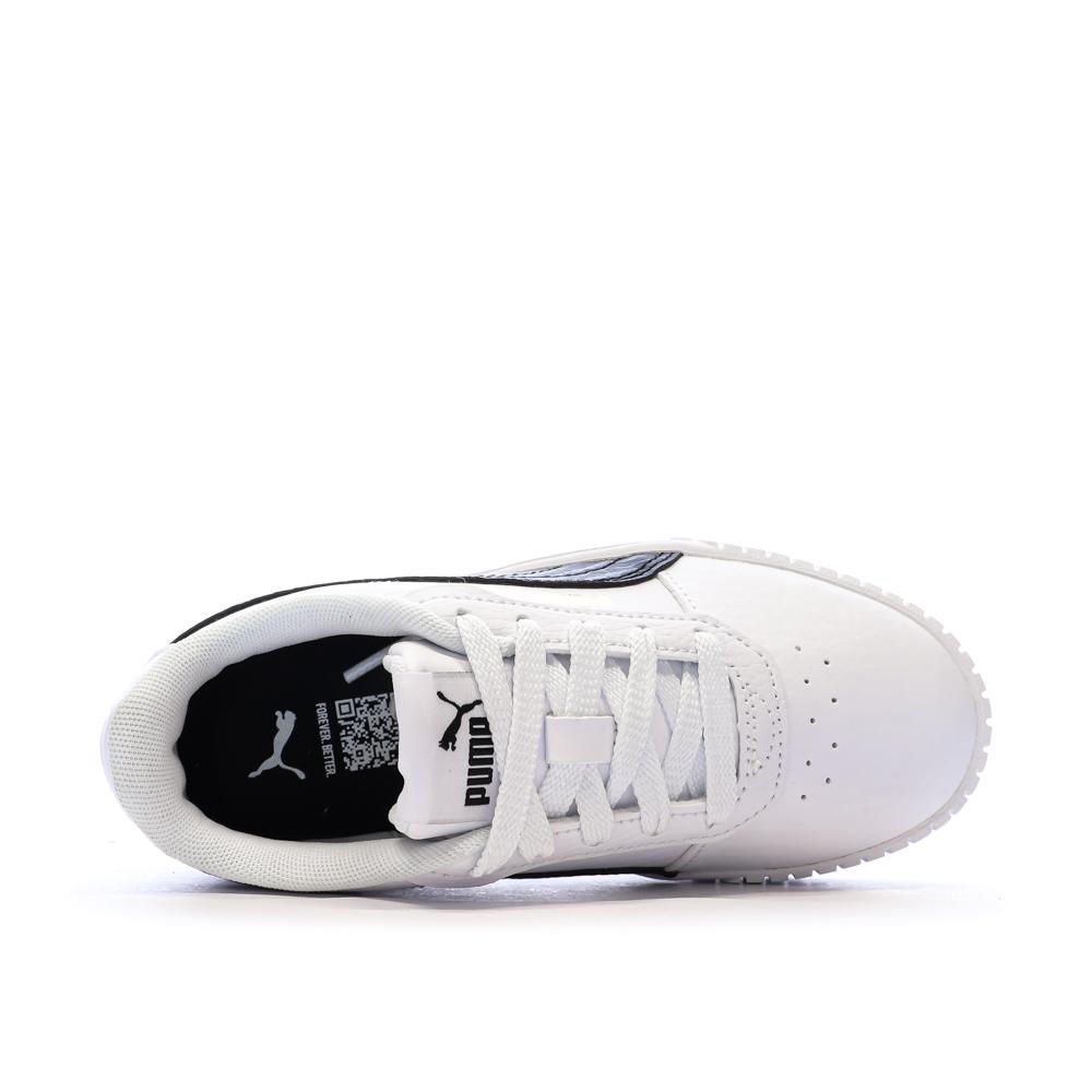Baskets Blanche/Noir Fille Puma Carina 2.0 Zebra vue 4
