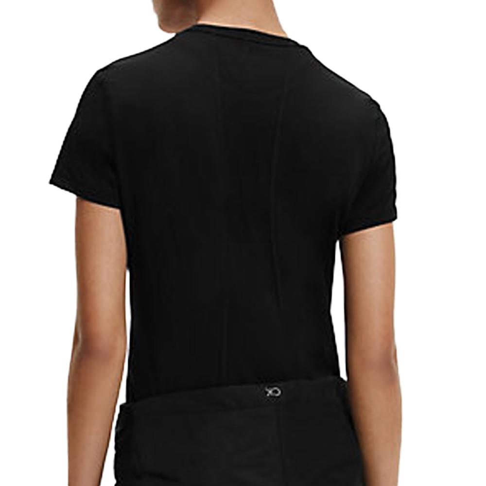 T-shirt Noir femme Calvin Klein Jeans Bae vue 2