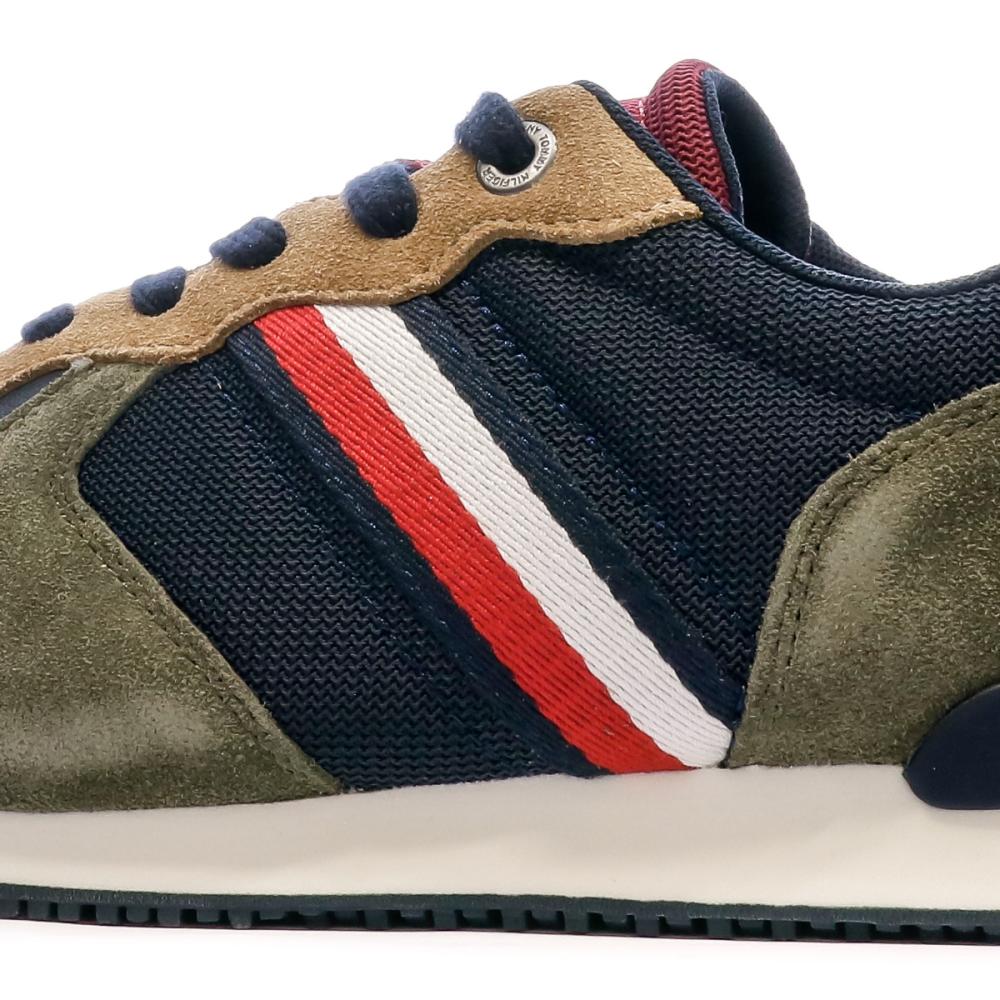 Baskets Kaki/Marine Homme Tommy Hilfiger Iconic Runner Mix vue 7